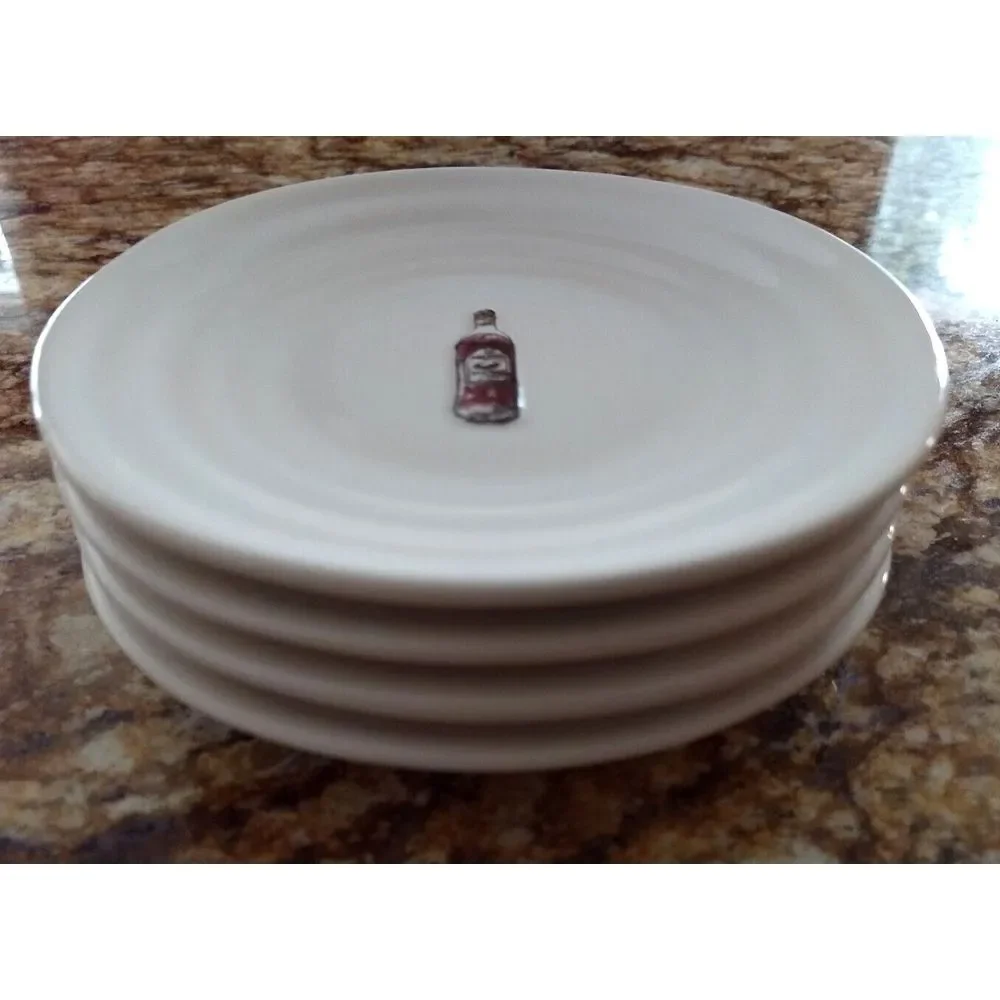 Williams Sonoma Appetizer Canapé Cheese Plates WINE BOTTLE‎ SERIES Set of 4
